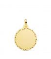Chapa Redonda Oro 18K 18 MM Tallada