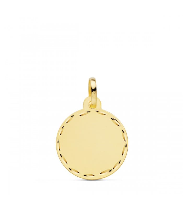 joya personalizable oro 18 ktes letras manuscritas grabado colgante disco chapa placa
