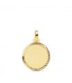 Médaille Ronde Or 18K 16 mm Facetté