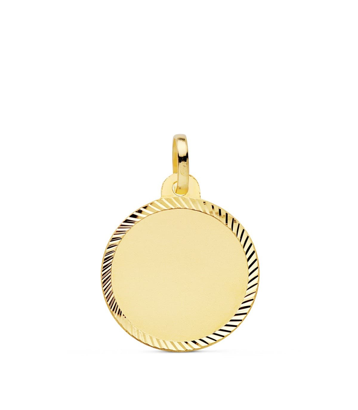 Médaille ronde Or 18K 18mm Facetté