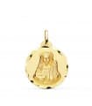 Medaglia Santa Lucia oro 18K 22mm lavorata