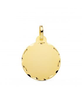 Chapa redonda 20 mm 18K Tallada