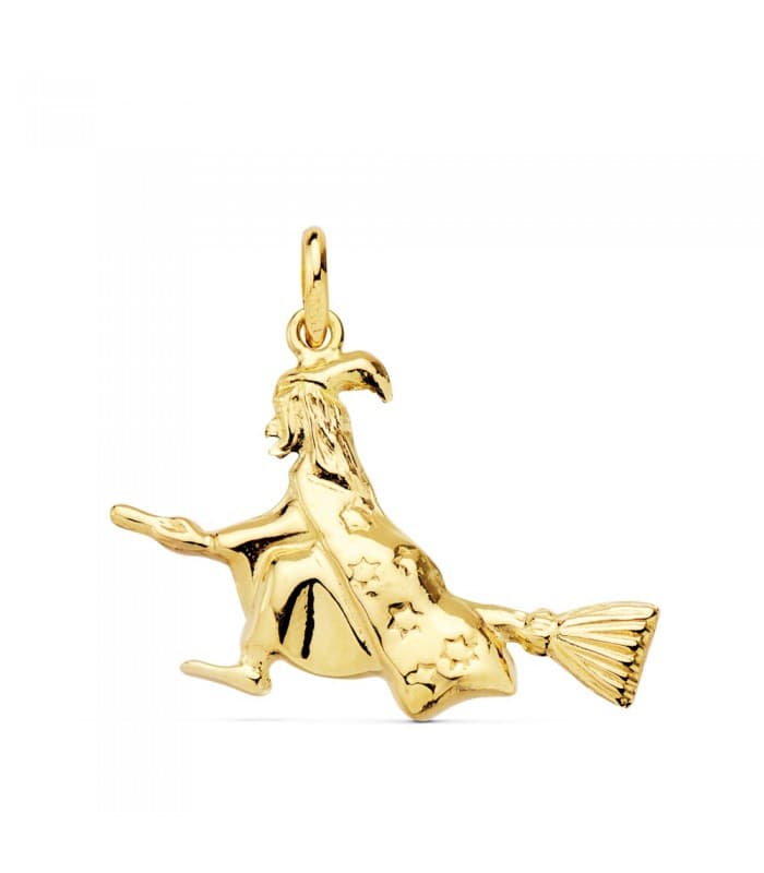 Pendentif Sorcière Or Jaune 18K 22mm