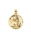 Médaille Ronde bapteme Ange Or Jaune 18k 24 mm