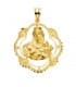 Médaille religieuse Virge du Mont Carmel Or Jaune 18K 30mm Entourée