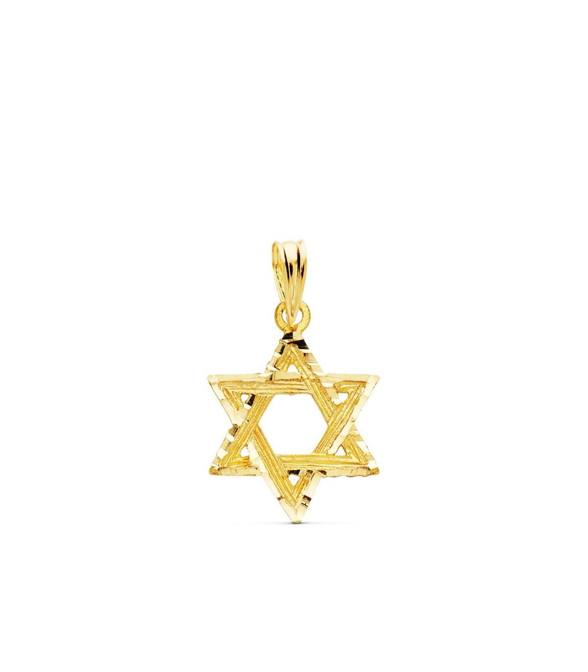 Colgante Estrella de David Oro Amarillo 18k 15 mm simbolo judío