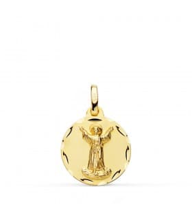 Medalla religiosa Divino Niño Jesús Oro 18k 16 mm joya bebé bautizo