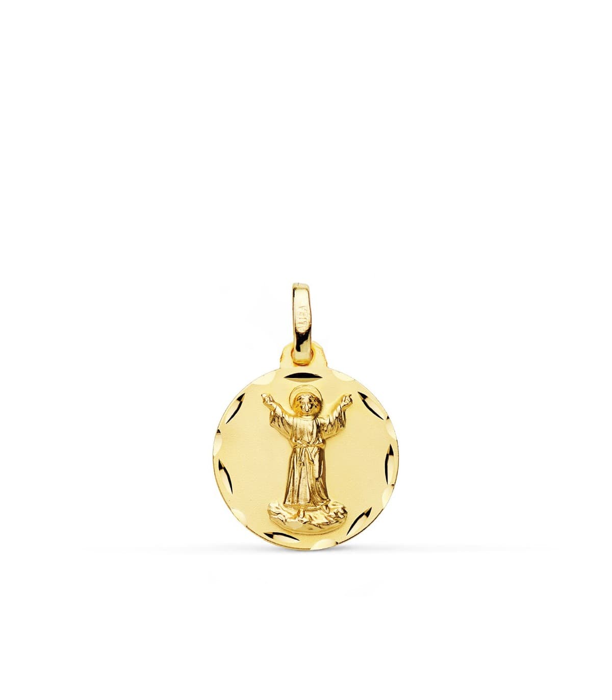 Medalla religiosa Divino Niño Jesús Oro 18k 16 mm joya bebé bautizo