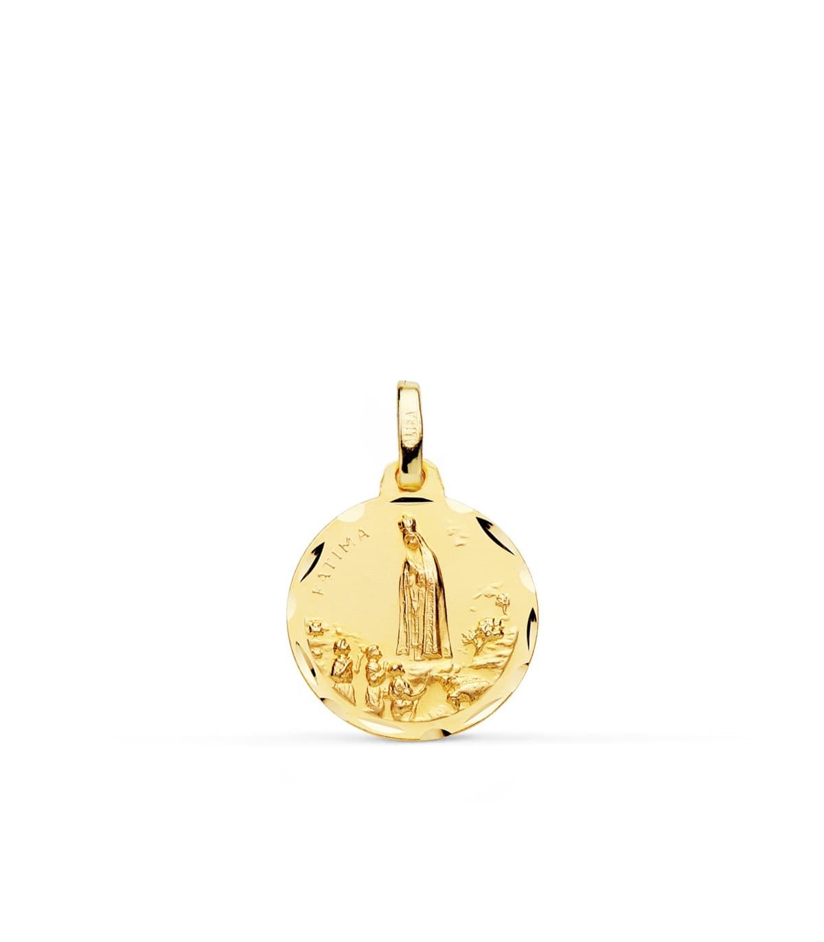 Colgante Virgen de Fátima Medalla religiosa Virgen oro amarillo 18 Kilates Joya personalizada Mujer Comunion niña grabado