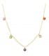 Collar Mujer Mix Color gemas colores piedras rosa turquesa verde amatista colgantes oro amarillo invitada de boda