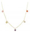 Collar Mujer Mix Color Drops Oro 18K 45 cm
