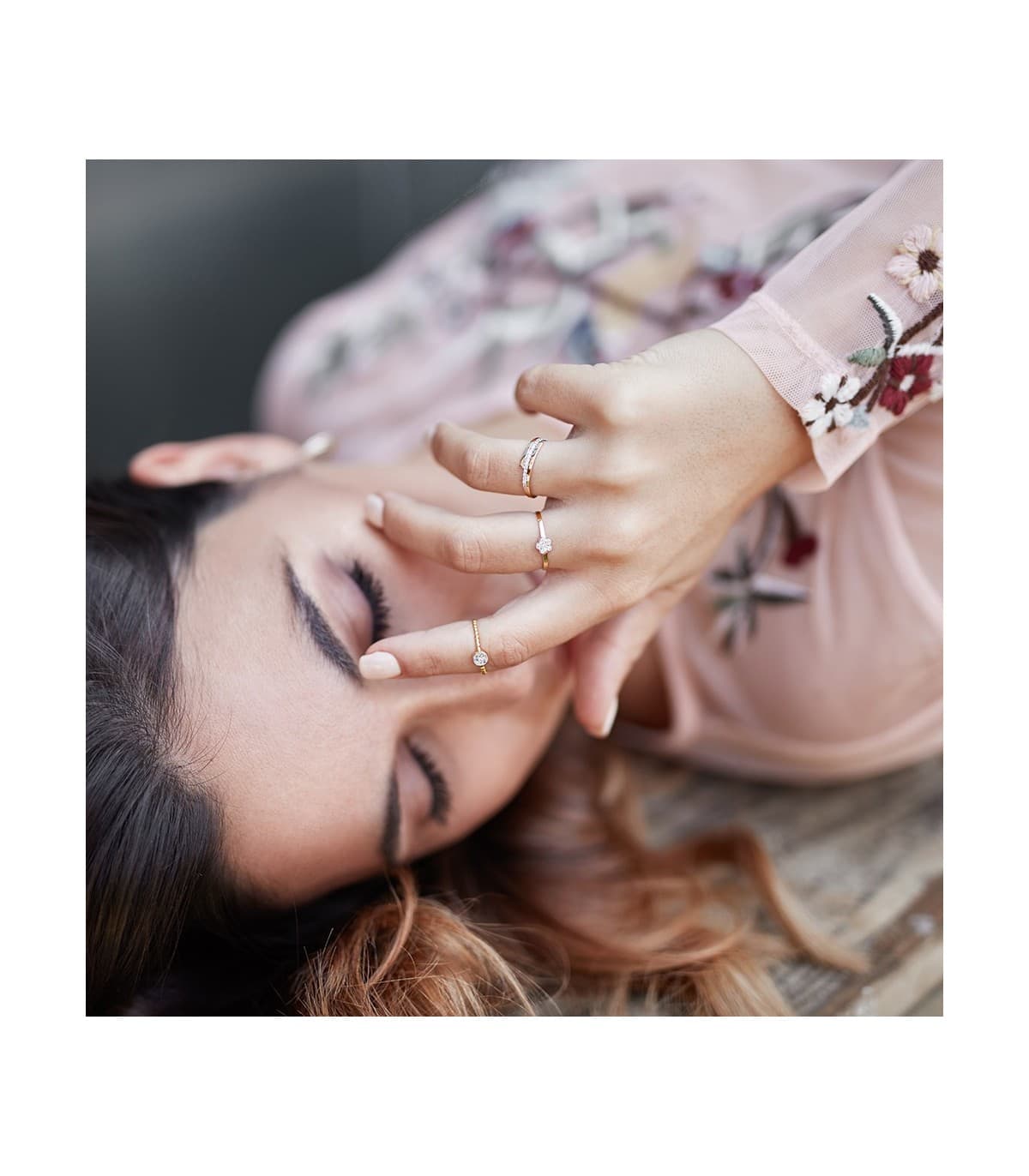 Bague Slim Boules Femme 2 Ors 18K Cercle