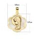 Medalla religiosa Comunión Oro 18K Virgen niña Nácar Flor regalo joya personalizada