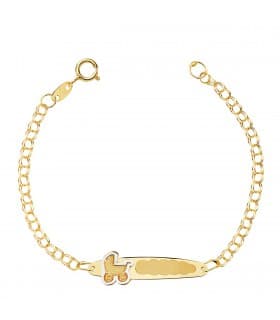 Esclava Bebé Oro Bicolor 18K Cochecito 13.5 cm regalo bautizo joya personalizada