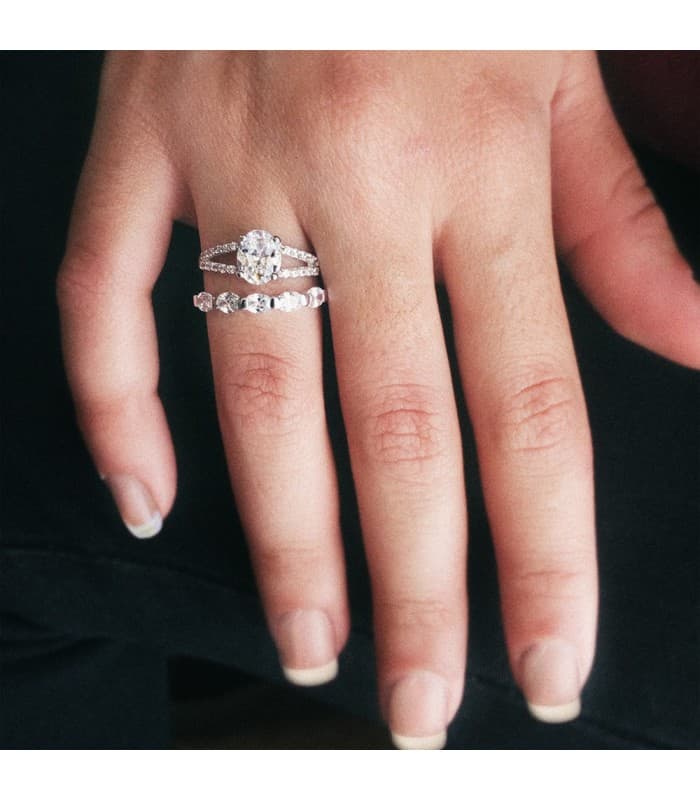 Sortija Mujer Oro Bicolor 18K Winterhur Solitario novia anillo compromiso boda