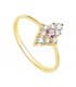 Damenring mit Steinen aus Gold 18K / 750er - Ring mit Amethyst und Zirkoniasteinen, Rautenform