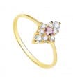 Bague femme Or Jaune 18K Losange Améthyste