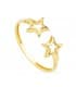 Anillo abierto moderno sortija de mujer estrellas Oro Amarillo 18K estrellitas