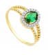 Bague femme Or Jaune 18K Orion Pierre Verte
