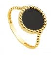 Anillo mujer Oro Amarillo 18K Black Caviar Dot