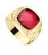 Sello Caballero Gerónimo Oro Amarillo 18K Espinela Roja anillo hombre