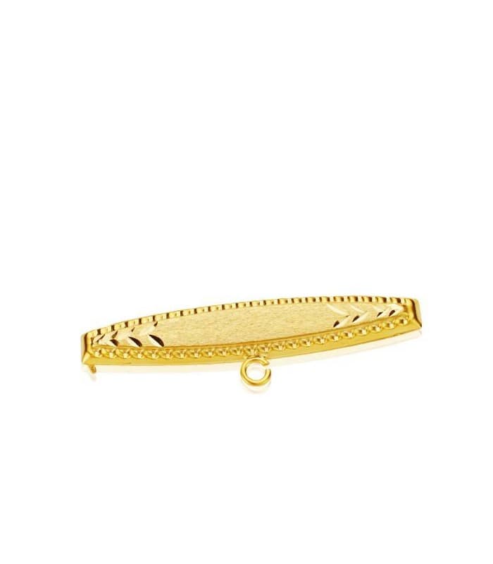 Épingle à nourrice or 18 carats feuille baroque