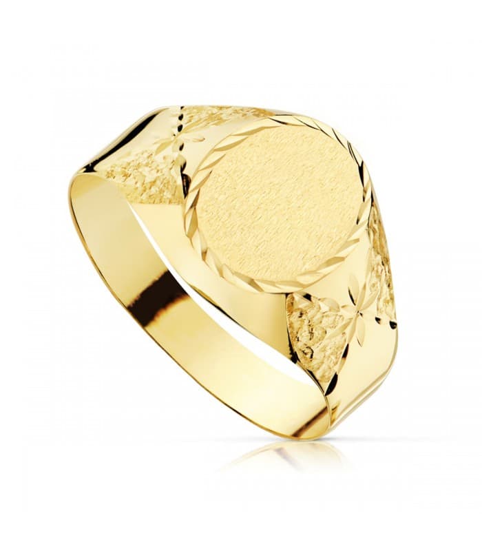 Sello cadete Zenón Oro Amarillo 18K anillo niño comunion joya personalizada grabado