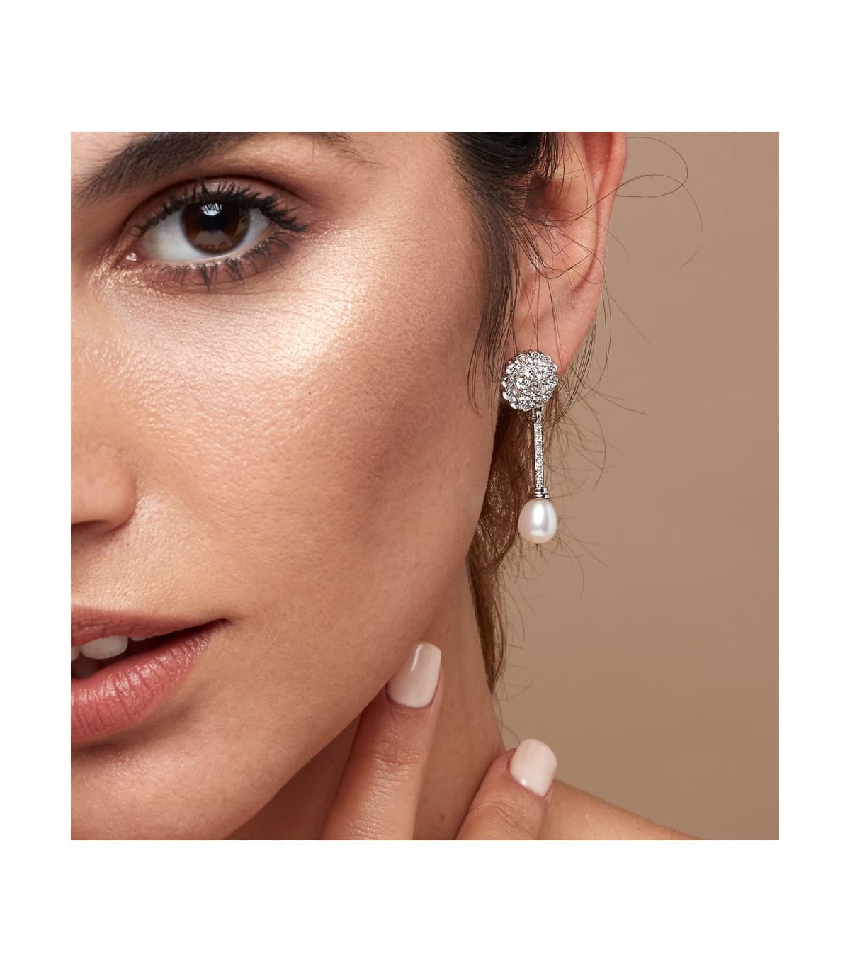 Pendientes de novia joyeria nupcial boda oro blanco 18 kilates perla cultivada elegantes vintage