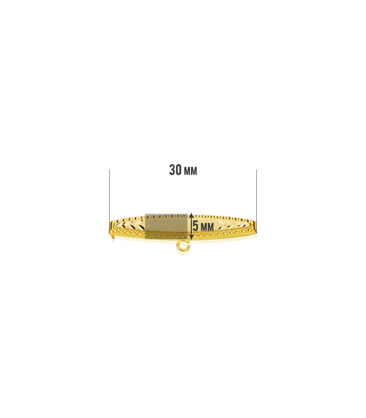 Alfiler oro  18 ktes hoja barroco
