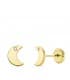 Pendientes Niña Oro 18K Moana Luna Line 6 mm. Pendientes oro amarillo niña luna con circonita