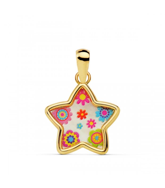 Colgante Niña Aloha Oro 18K Estrella 12mm juego joyeria infantil