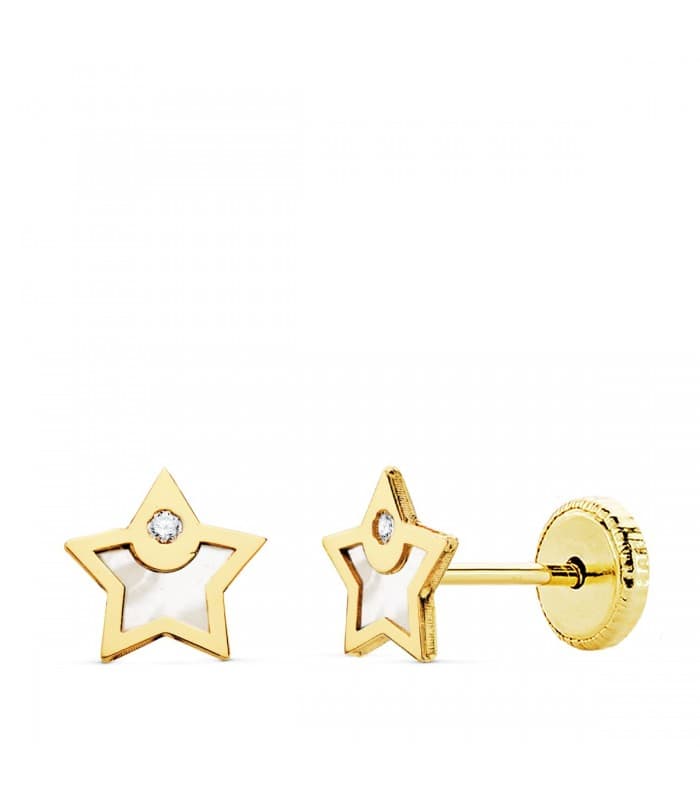 Boucles d'oreilles Fille OR 18K Moana Étoile 6 mm