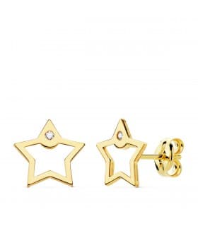 Ohrstecker mit Sternmotiv & Zirkonia | Ohrringe Damen aus 18K Gold Stern
