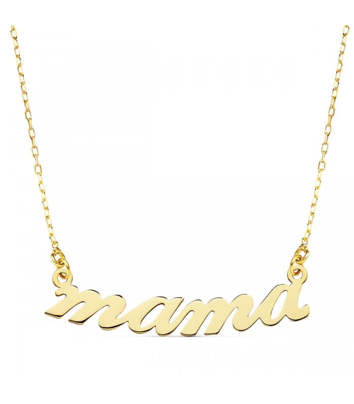 Collier Femme Or Jaune 18K Lettres "Mamá"