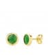 Orecchini punto luce, ideale da donna, in oro giallo 18kt pietra verde 6,5 mm
