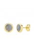 Clous d'oreilles Stick Or 18K Pierre Bleue 6,5 mm