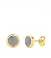 Clous d'oreilles Stick Or 18K Pierre Bleue 6,5 mm