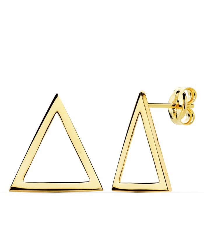 Pendientes Oro Amarillo 18K Triangle joyas minimal mujer online