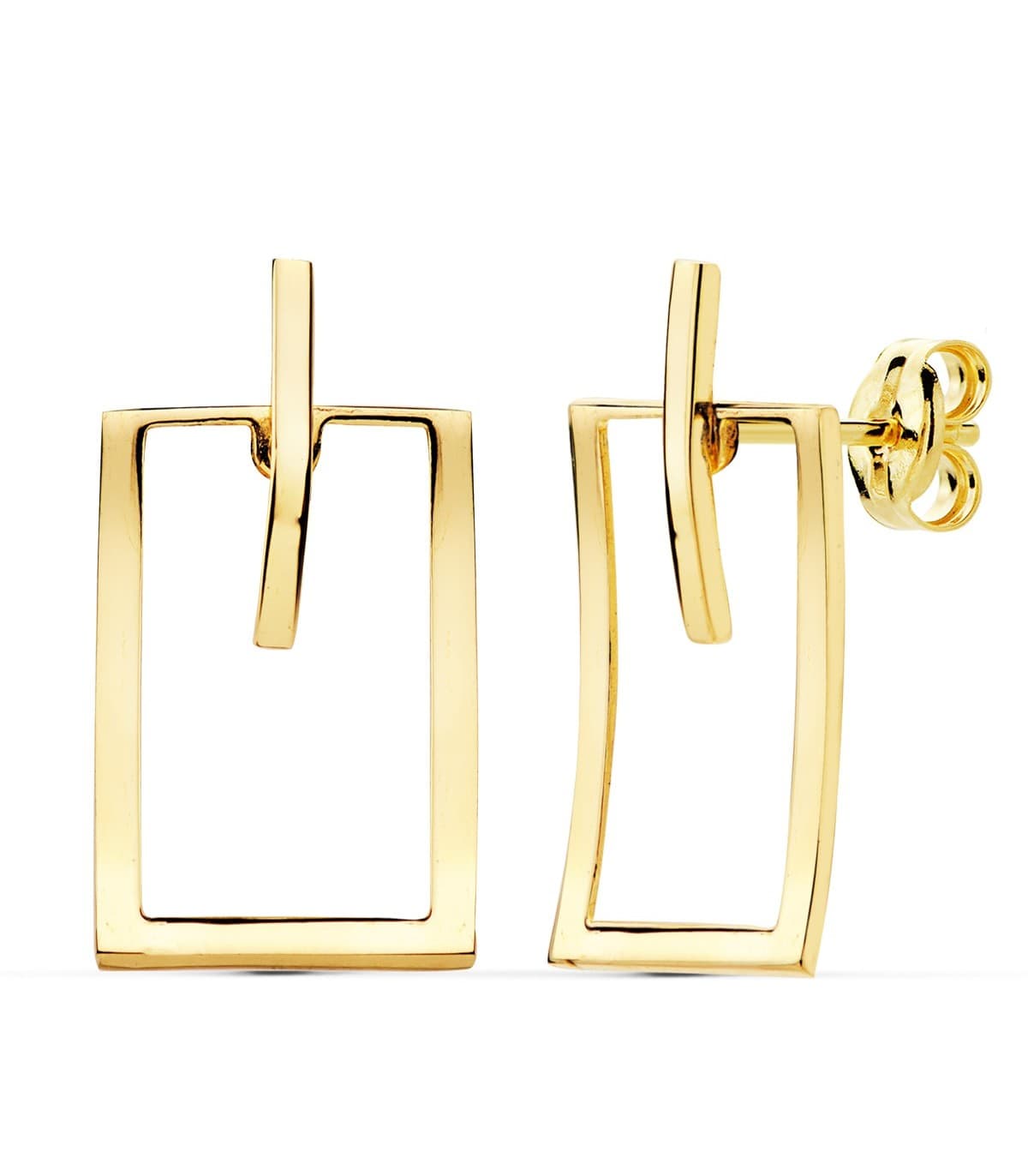 Boucles d'oreilles Or Jaune 18K Geometric