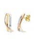 Ohrringe Gold für Damen, Glatt, Gewölbte, 18K dreifarbiges Gold- 1 Paar Ohrstecker, Creolen Form