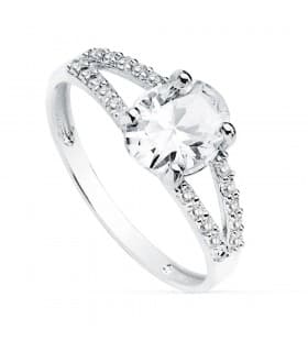 Sortija Mujer Oro Bicolor 18K Winterhur Solitario novia anillo compromiso boda
