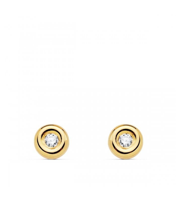 Pendientes chaton dormilona Delicia Diamantes 0.070 Qtes. Oro Amarillo 18K boda novia regalo joyas mujer