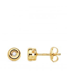 Pendientes chatón dormilona Delicia Diamantes 0.050 Qtes. Oro Amarillo 18K joyas mujer online