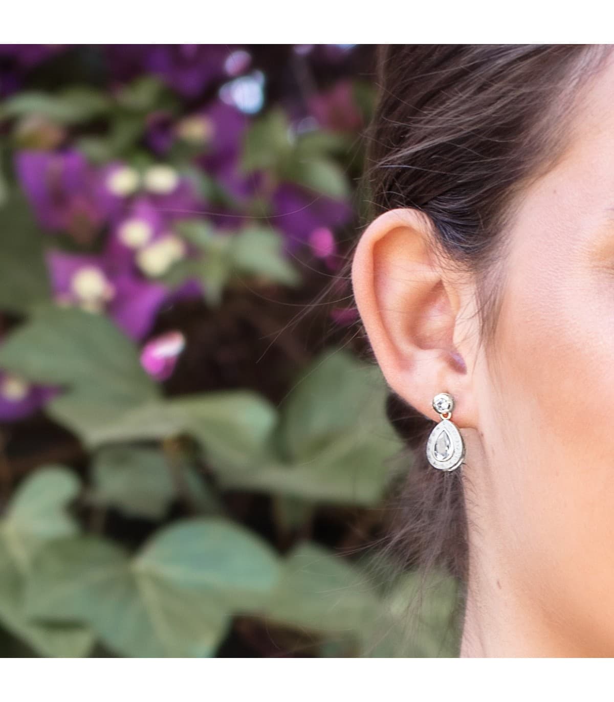 Boucles d'oreilles Mariage Nebraska Or Blanc 18K 18mm