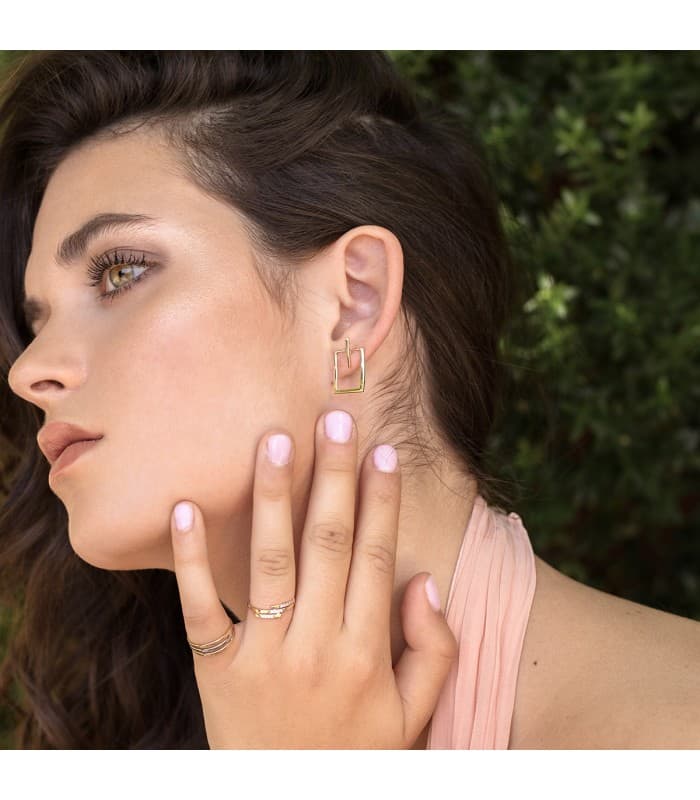 Boucles d'oreilles Or Jaune 18K Geometric