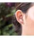 Pendientes pequeños Stick Oro 18K Piedra Rosa 6,5 mm joyas mujer online chatón dormilona color
