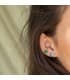 Orecchini punto luce, ideale da donna, in oro giallo 18kt Lilo pietra verde