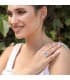 Anillo mujer Oro Amarillo 18K Dot sortija piedra azul claro color
