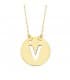Collar letra V inicial oro amarillo 18k 42cm gargantilla nombre mujer joyas personalizadas