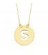 Collier lettre S initiale or jaune 18k 42cm cadeau anniversaire femme